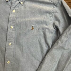 Ralph Lauren Blue Casual Button Down Shirt with Oxford Style